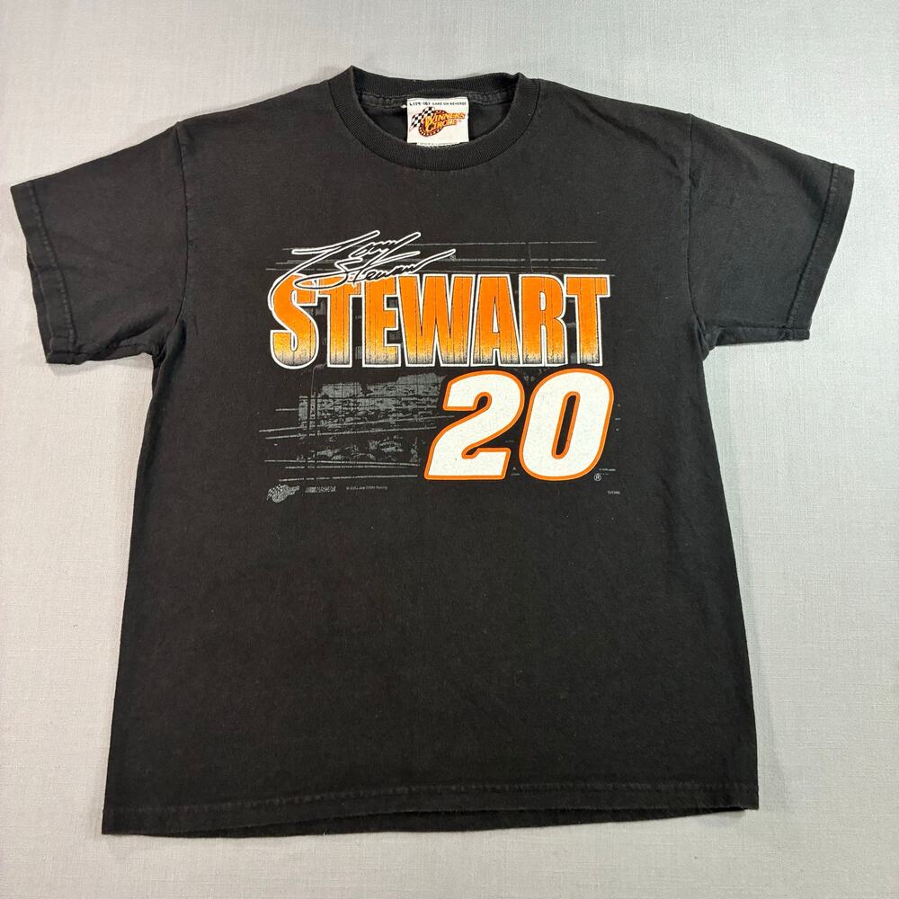 Tony Stewart #20 NASCAR Winners Circle Youth Large Black Graphic T Shirt